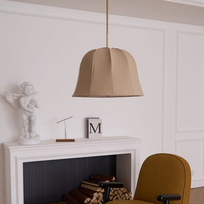 Beige Handcrafted Linen Pendant Light Fixture
