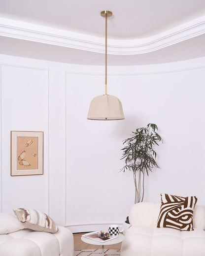 Beige Handcrafted Linen Pendant Light Fixture