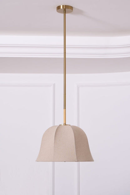 Beige Handcrafted Linen Pendant Light Fixture