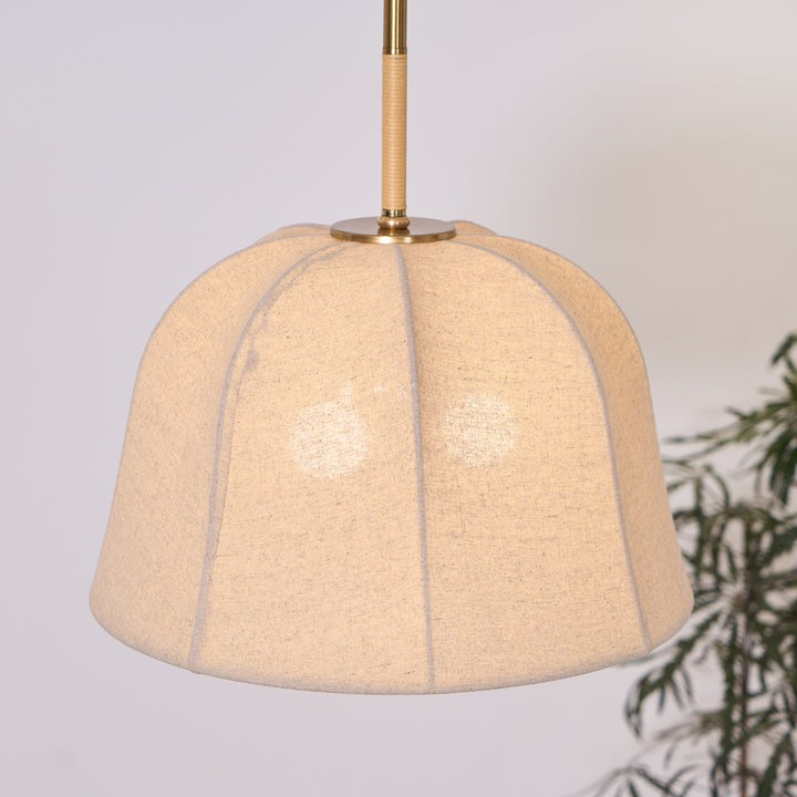 Beige Handcrafted Linen Pendant Light Fixture