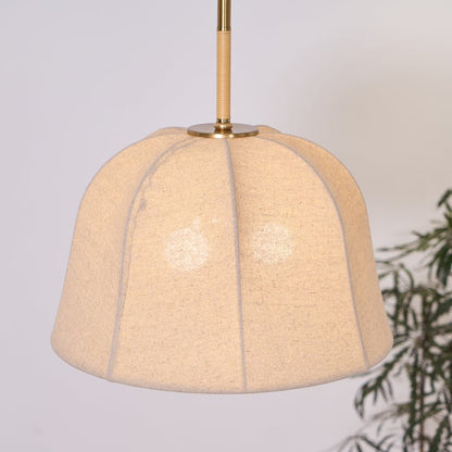Beige Handcrafted Linen Pendant Light Fixture