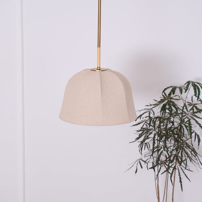 Beige Handcrafted Linen Pendant Light Fixture