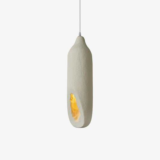Beige Polystyrene Pendant Light with Ornate Interior