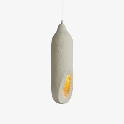 Beige Polystyrene Pendant Light with Ornate Interior