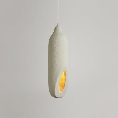 Beige Polystyrene Pendant Light with Ornate Interior
