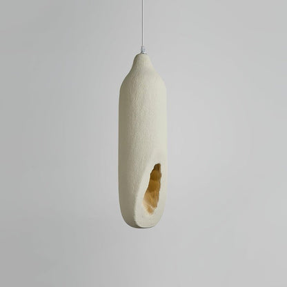 Beige Polystyrene Pendant Light with Ornate Interior