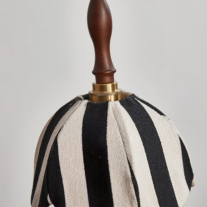 Black and Cream Striped Scalloped Pendant Light