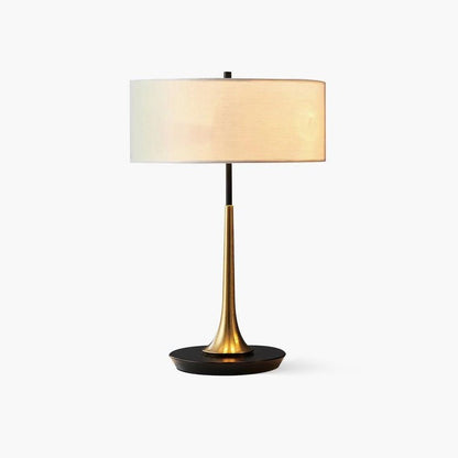 Black & Gold Table Lamp with White Shade