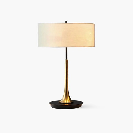 Black & Gold Table Lamp with White Shade