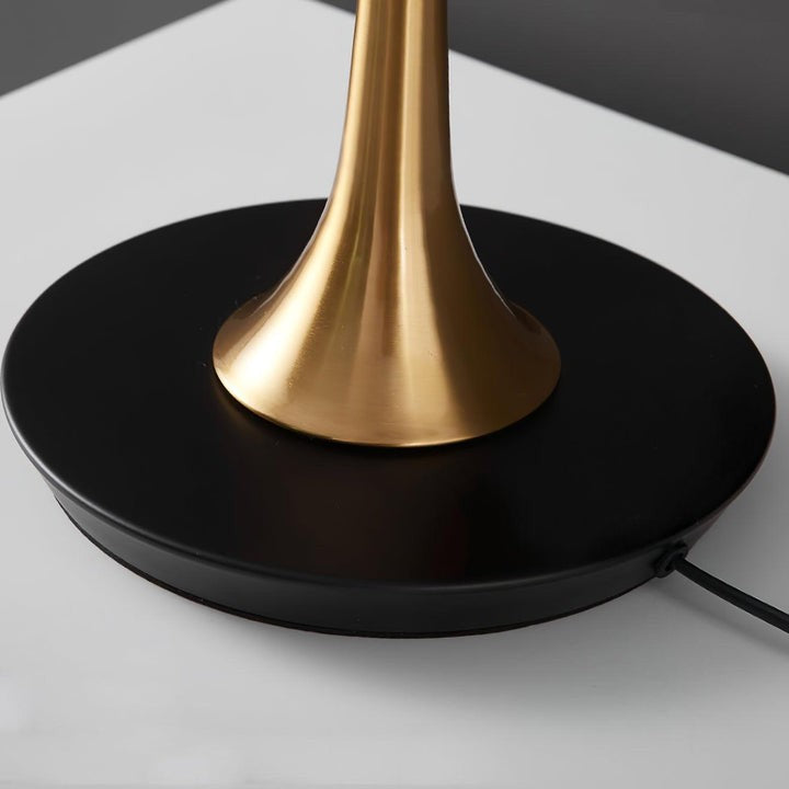 Black & Gold Table Lamp with White Shade