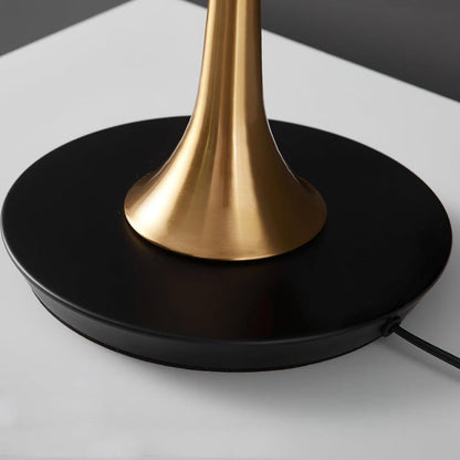 Black & Gold Table Lamp with White Shade