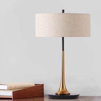 Black & Gold Table Lamp with White Shade