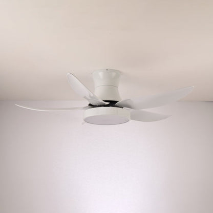 Black Wave-Blade LED Ceiling Fan Light with Remote Control