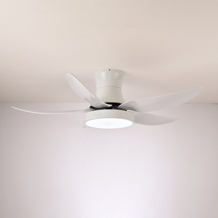 Black Wave-Blade LED Ceiling Fan Light with Remote Control