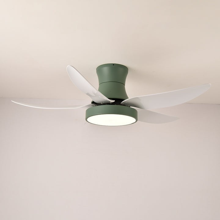 Black Wave-Blade LED Ceiling Fan Light with Remote Control