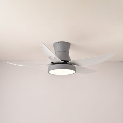 Black Wave-Blade LED Ceiling Fan Light with Remote Control