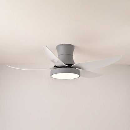Black Wave-Blade LED Ceiling Fan Light with Remote Control