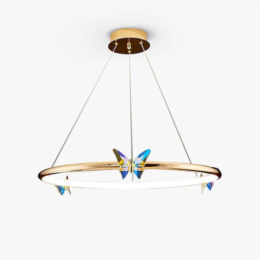 Blue Butterfly LED Crystal Ceiling Chandelier
