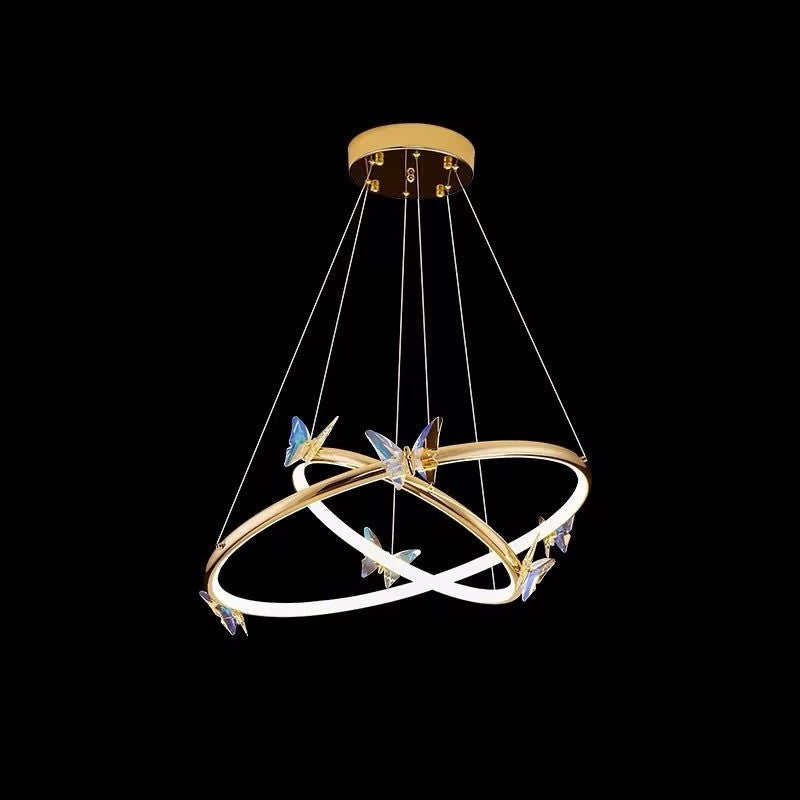 Blue Butterfly LED Crystal Ceiling Chandelier