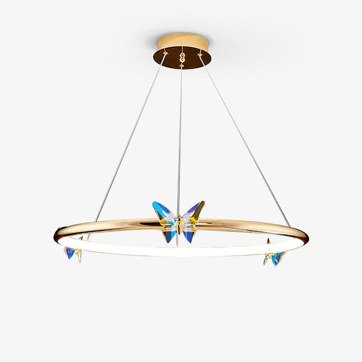 Blue Butterfly LED Crystal Ceiling Chandelier