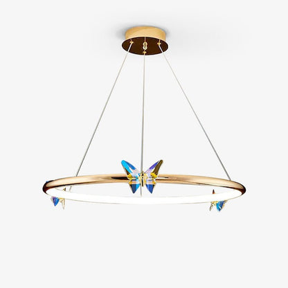 Blue Butterfly LED Crystal Ceiling Chandelier