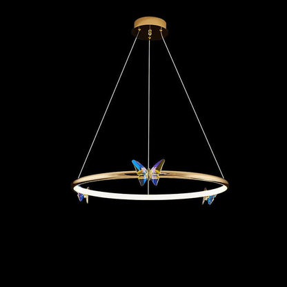 Blue Butterfly LED Crystal Ceiling Chandelier