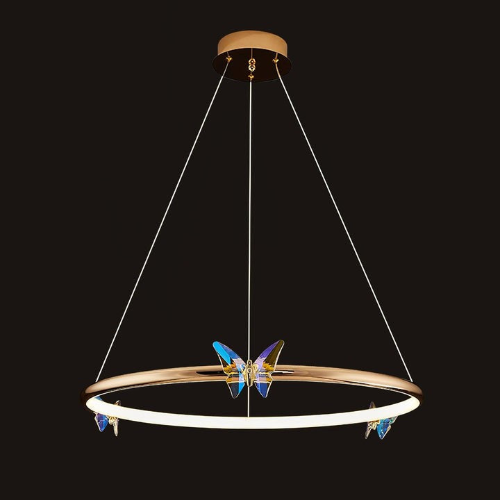 Blue Butterfly LED Crystal Ceiling Chandelier