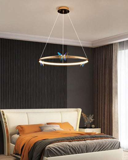 Blue Butterfly LED Crystal Ceiling Chandelier
