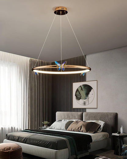Blue Butterfly LED Crystal Ceiling Chandelier