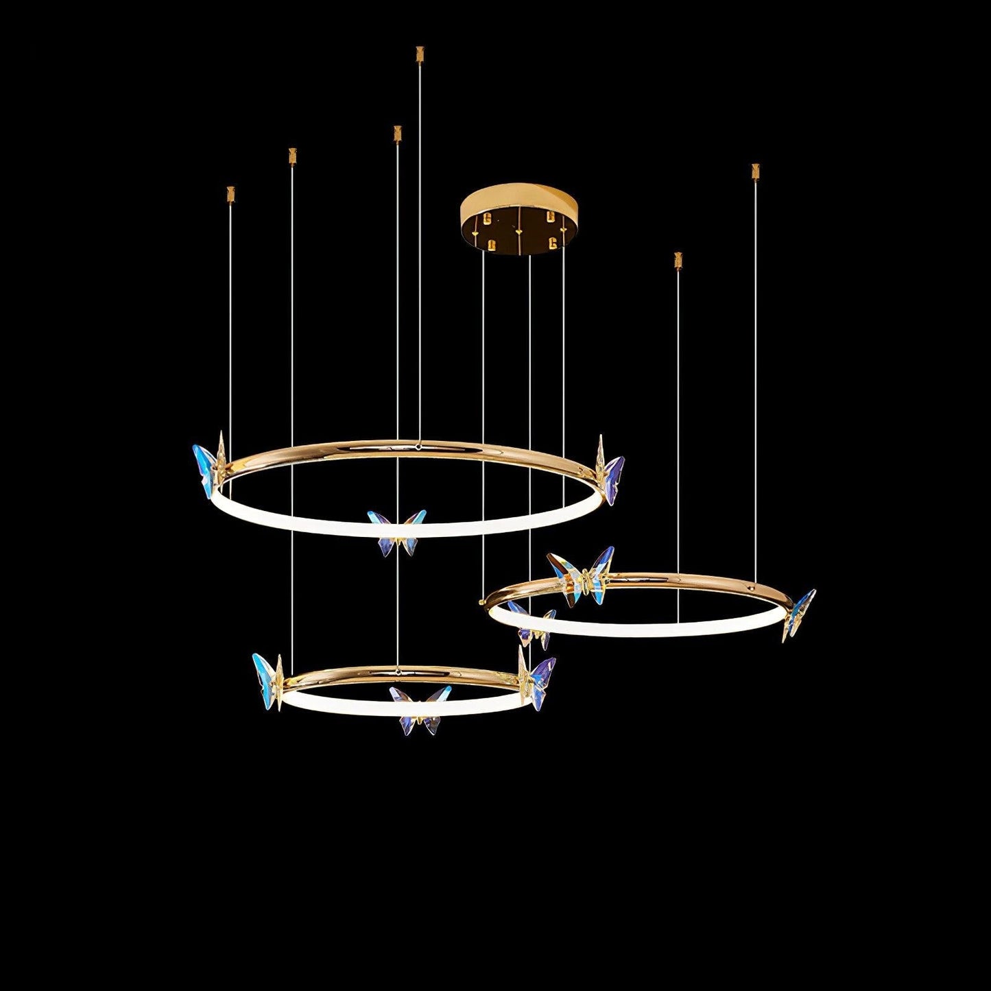 Blue Butterfly LED Crystal Ceiling Chandelier