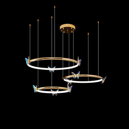Blue Butterfly LED Crystal Ceiling Chandelier