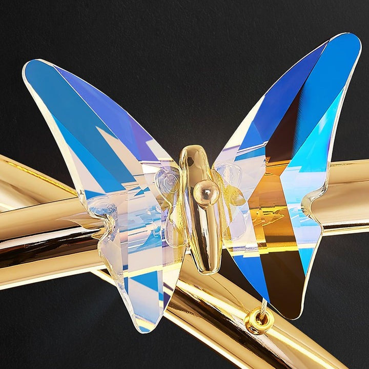 Blue Butterfly LED Crystal Ceiling Chandelier