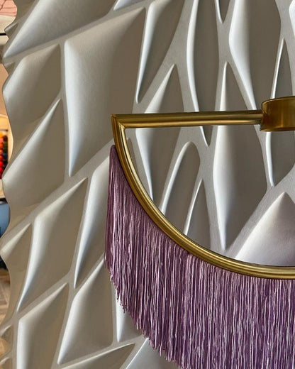 Bohemian Fringe Tassel Pendant Light with Geometric Frame