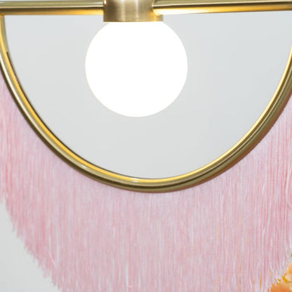 Bohemian Fringe Tassel Pendant Light with Geometric Frame