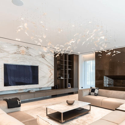 Botanical Crystal Leaf LED Chandelier