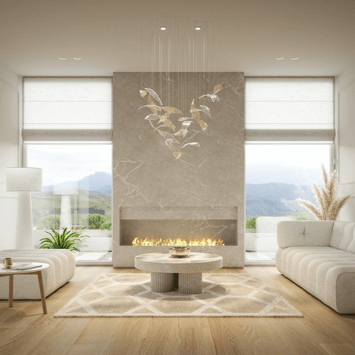 Botanical Crystal Leaf LED Chandelier