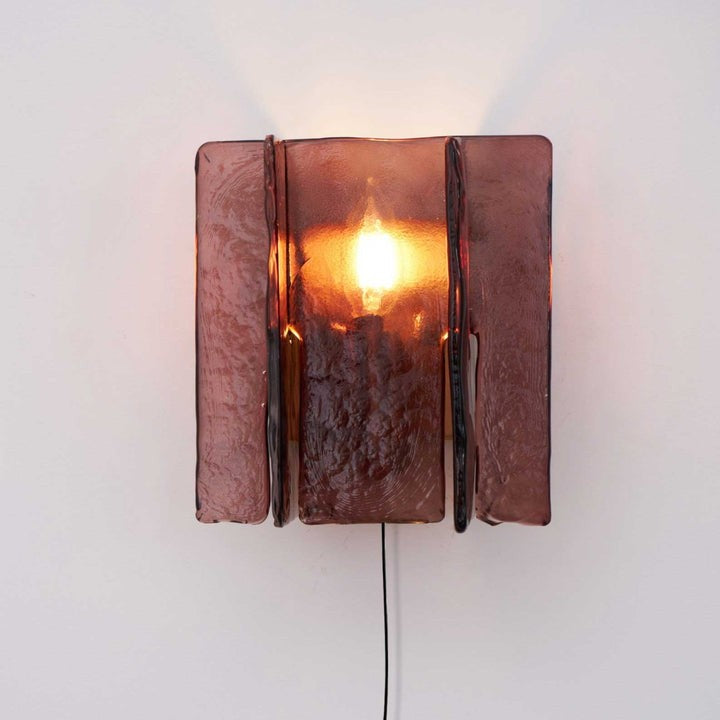 Brass and Glass Plug-In Wall Sconce
