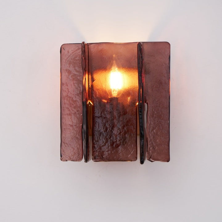Brass and Glass Plug-In Wall Sconce