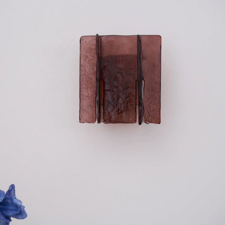 Brass and Glass Plug-In Wall Sconce