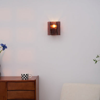 Brass and Glass Plug-In Wall Sconce