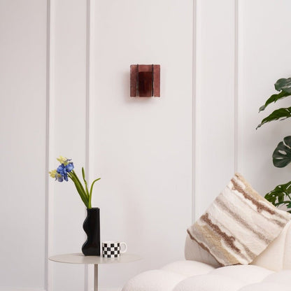 Brass and Glass Plug-In Wall Sconce