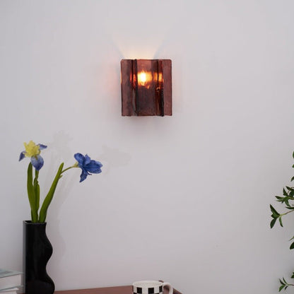 Brass and Glass Plug-In Wall Sconce