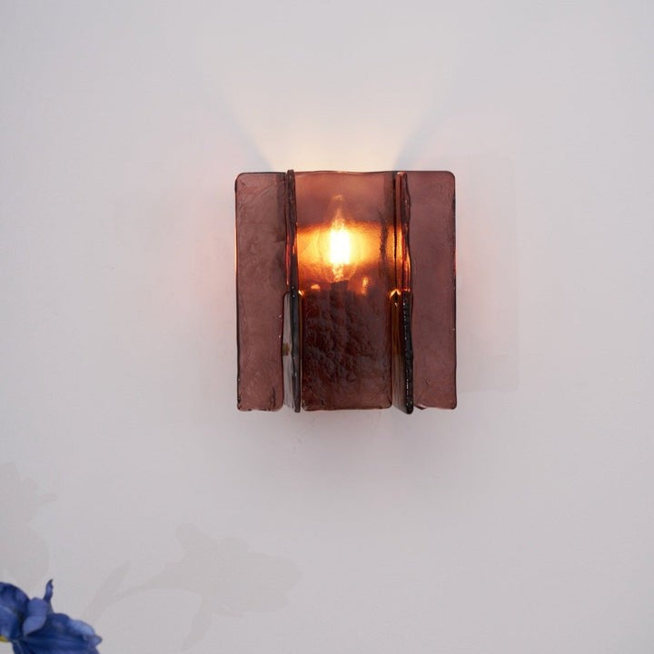 Brass and Glass Plug-In Wall Sconce