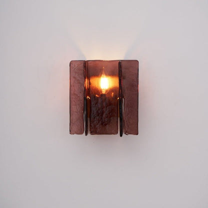 Brass and Glass Plug-In Wall Sconce