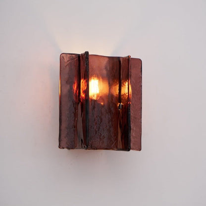 Brass and Glass Plug-In Wall Sconce