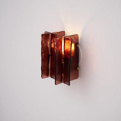 Brass and Glass Plug-In Wall Sconce
