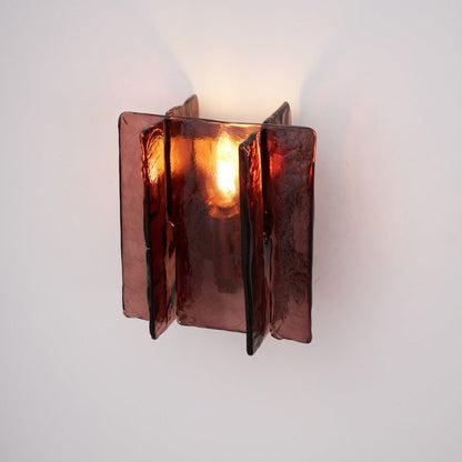 Brass and Glass Plug-In Wall Sconce