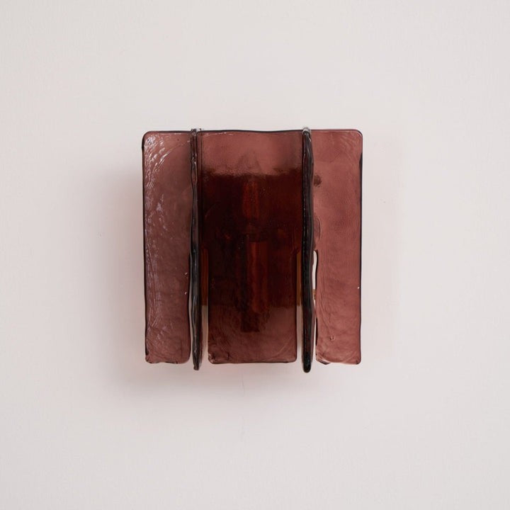 Brass and Glass Plug-In Wall Sconce