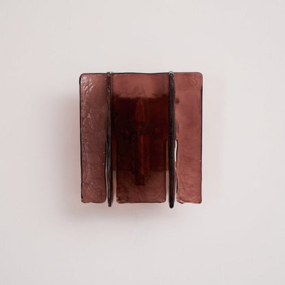 Brass and Glass Plug-In Wall Sconce