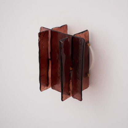 Brass and Glass Plug-In Wall Sconce